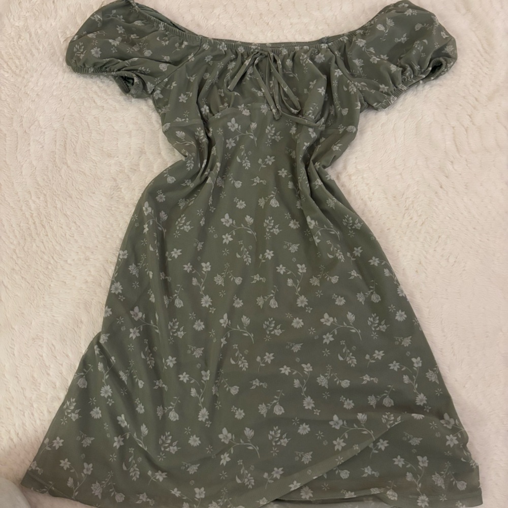 SO Olive Green Off-Shoulder Top